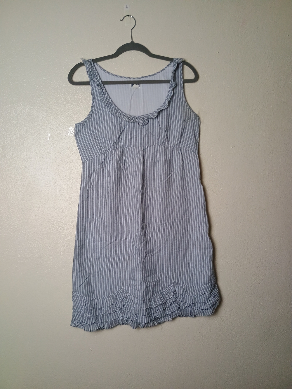 Converse Size 6 Blue and White Striped Midi Dress